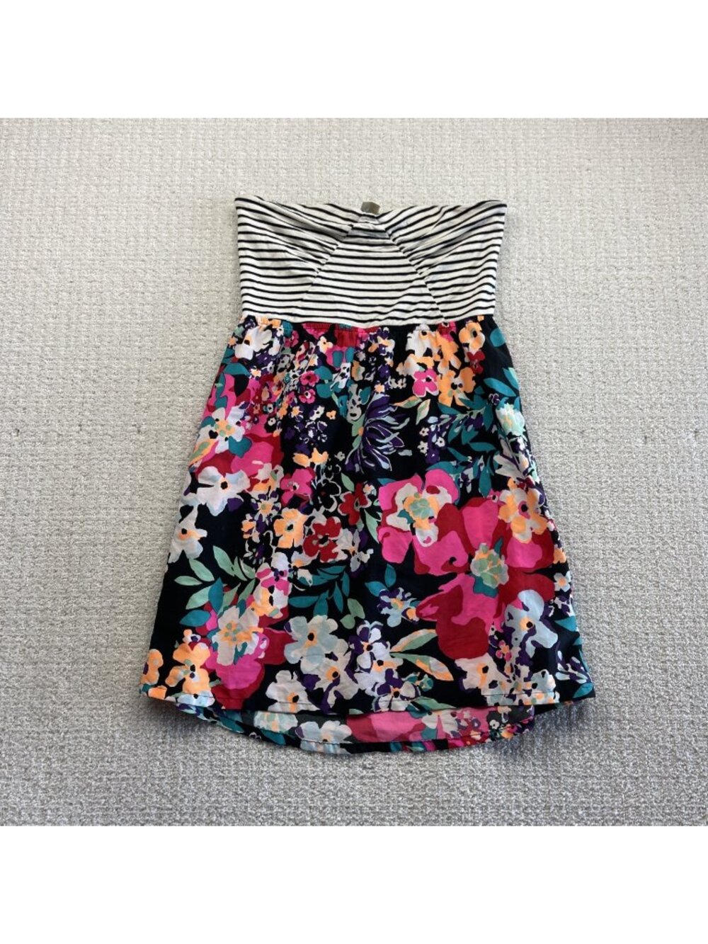 Y2K Roxy Floral AOP / White Summer Dress Beach Surfer Girl Sz L Boho Indie Folk